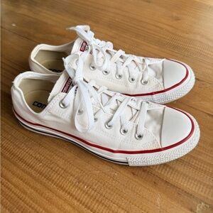 Converse White and Red Canvas Sneakers